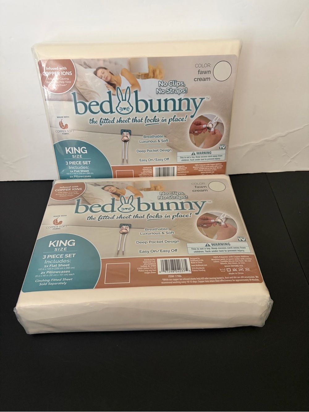 Bed Bunny Locking Fitted Bed Sheet,AS SEEN ON TV,Stays On & Won’t Slip Off, King